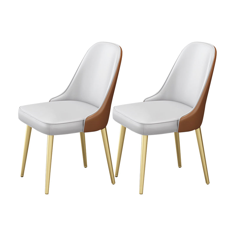 Silla auxiliar de comedor con respaldo sólido y brazo escandinavo Silla auxiliar de comedor de cuero