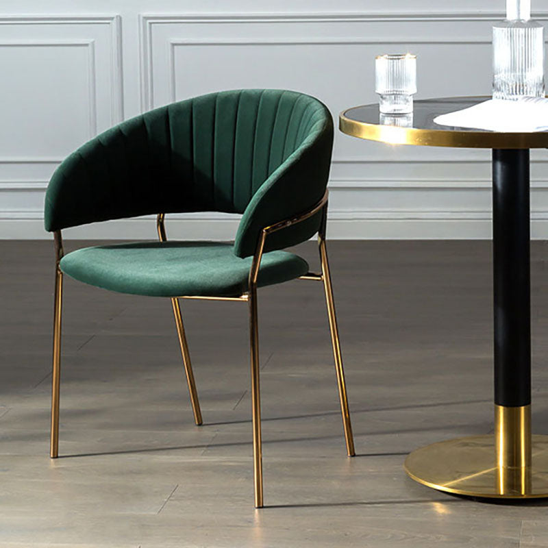 Sillas de comedor con brazo trasero abierto escandinavo, silla lateral tapizada