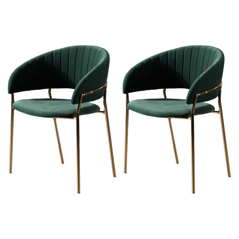 Sillas de comedor con brazo trasero abierto escandinavo, silla lateral tapizada