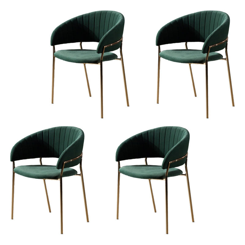 Sillas de comedor con brazo trasero abierto escandinavo, silla lateral tapizada