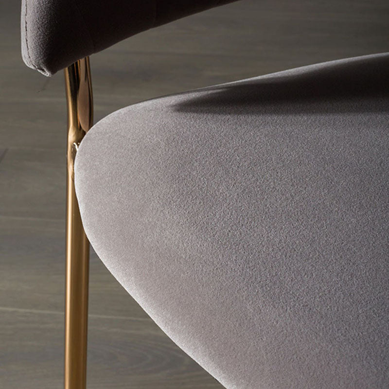 Sillas de comedor con brazo trasero abierto escandinavo, silla lateral tapizada