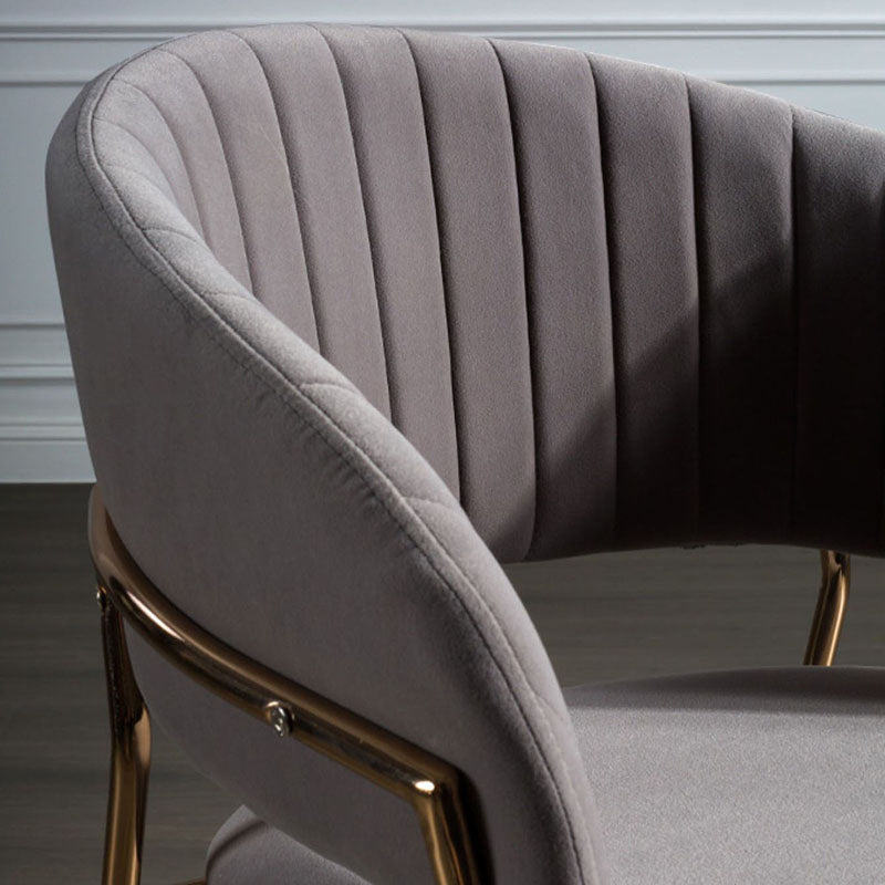 Sillas de comedor con brazo trasero abierto escandinavo, silla lateral tapizada