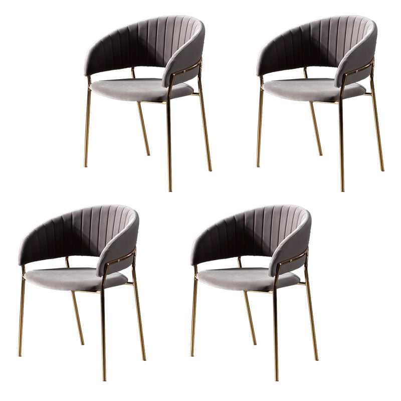 Sillas de comedor con brazo trasero abierto escandinavo, silla lateral tapizada