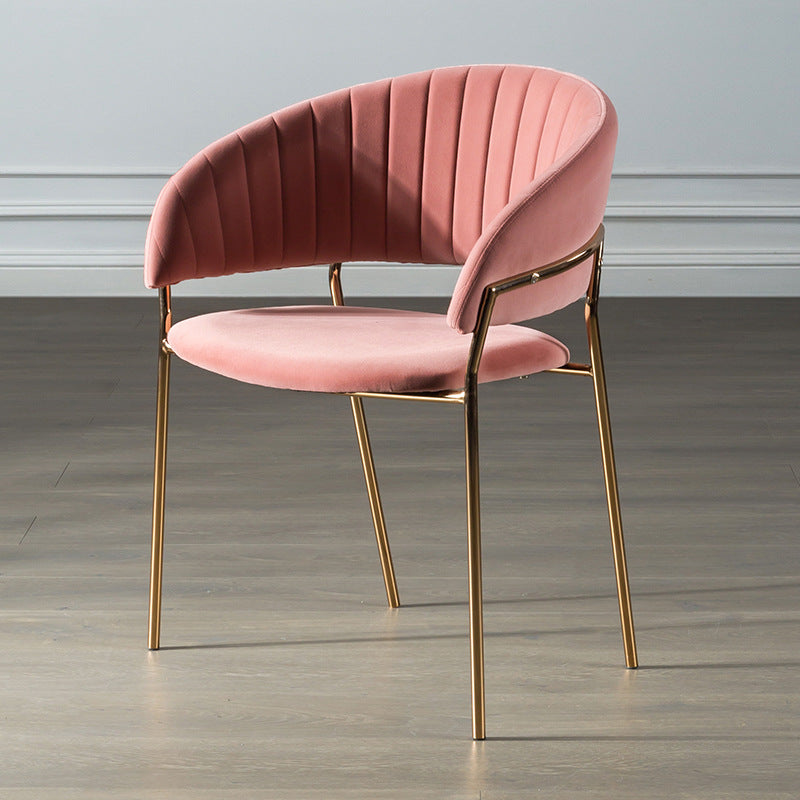 Sillas de comedor con brazo trasero abierto escandinavo, silla lateral tapizada