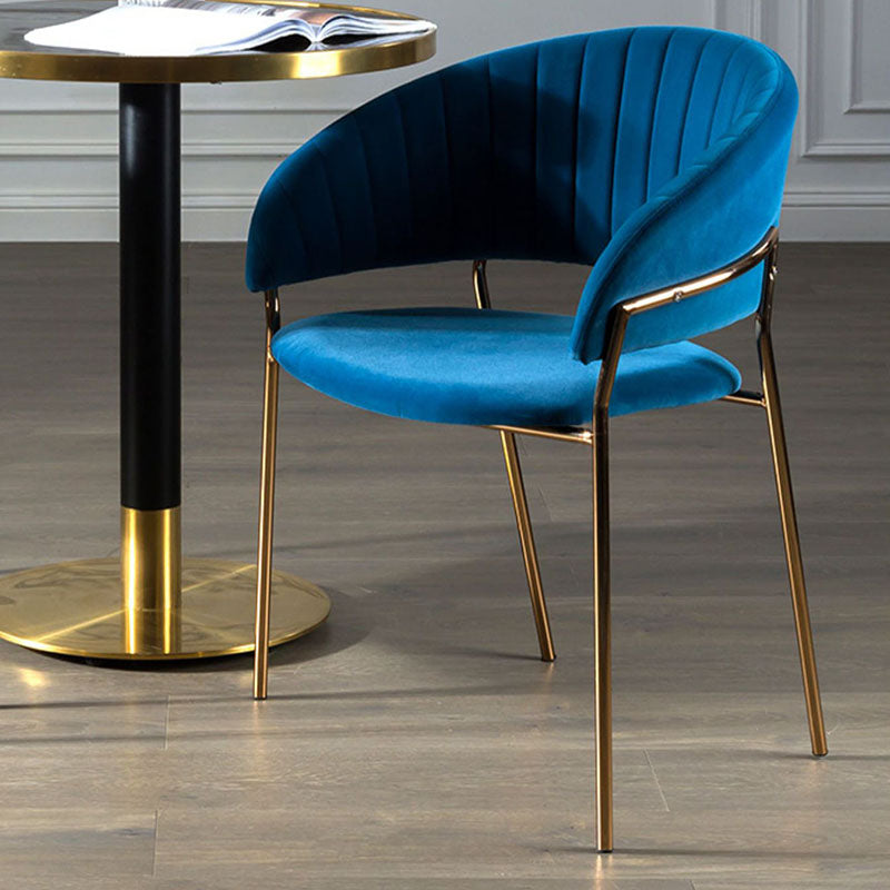 Sillas de comedor con brazo trasero abierto escandinavo, silla lateral tapizada
