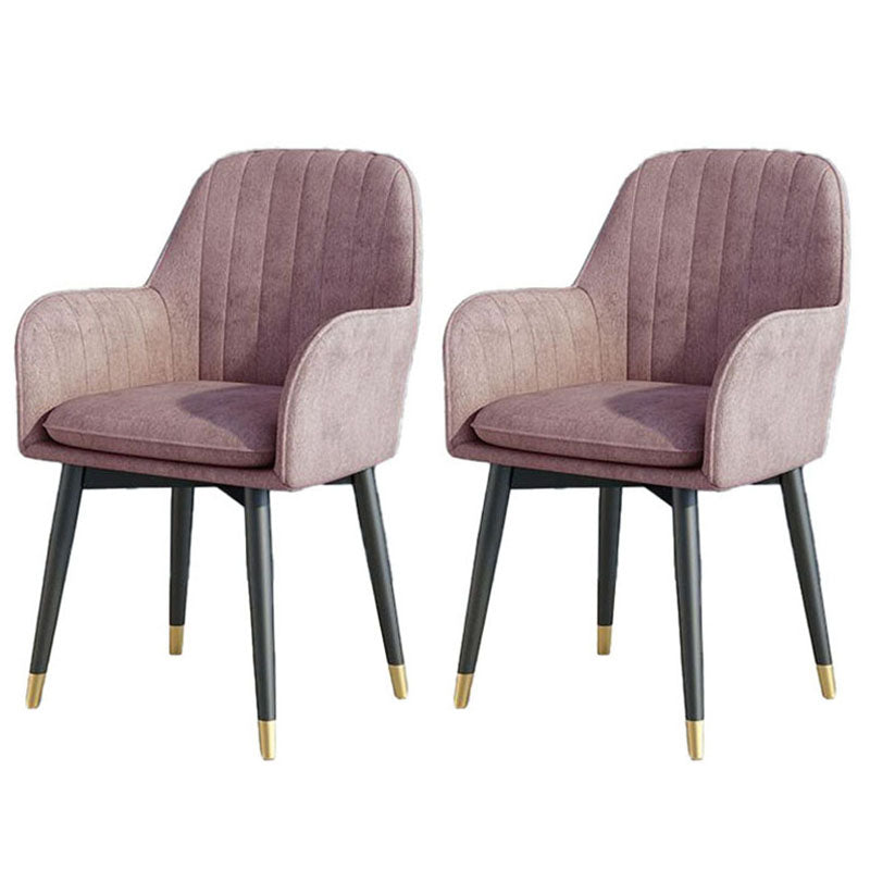 Sillas de comedor de tela escandinava para el hogar, silla lateral de comedor con respaldo sólido y brazo