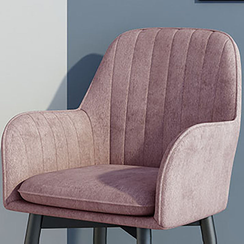 Sillas de comedor de tela escandinava para el hogar, silla lateral de comedor con respaldo sólido y brazo