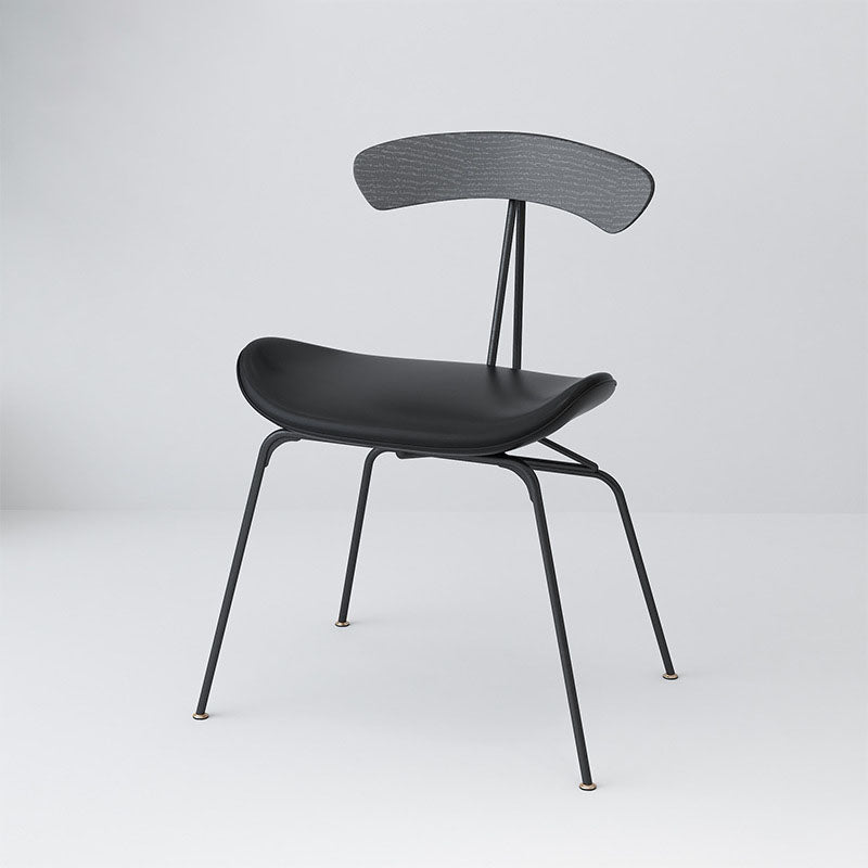 Industrial Open Back Armless Dining Chairs Leather Dining Side Chair