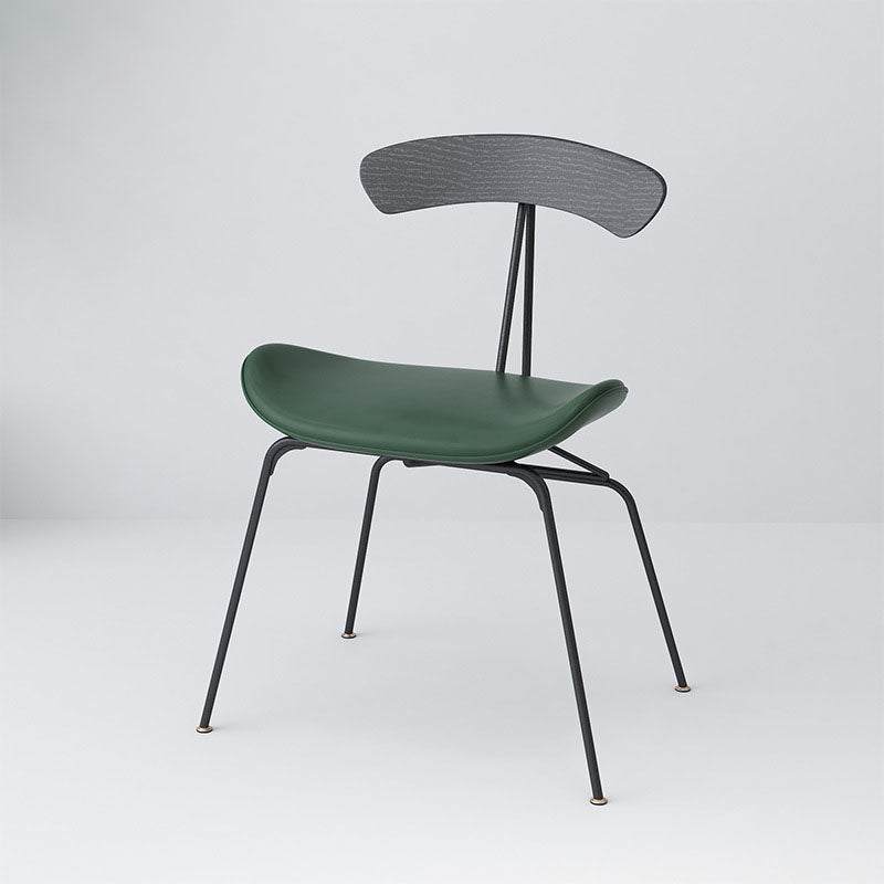 Industrial Open Back Armless Dining Chairs Leather Dining Side Chair