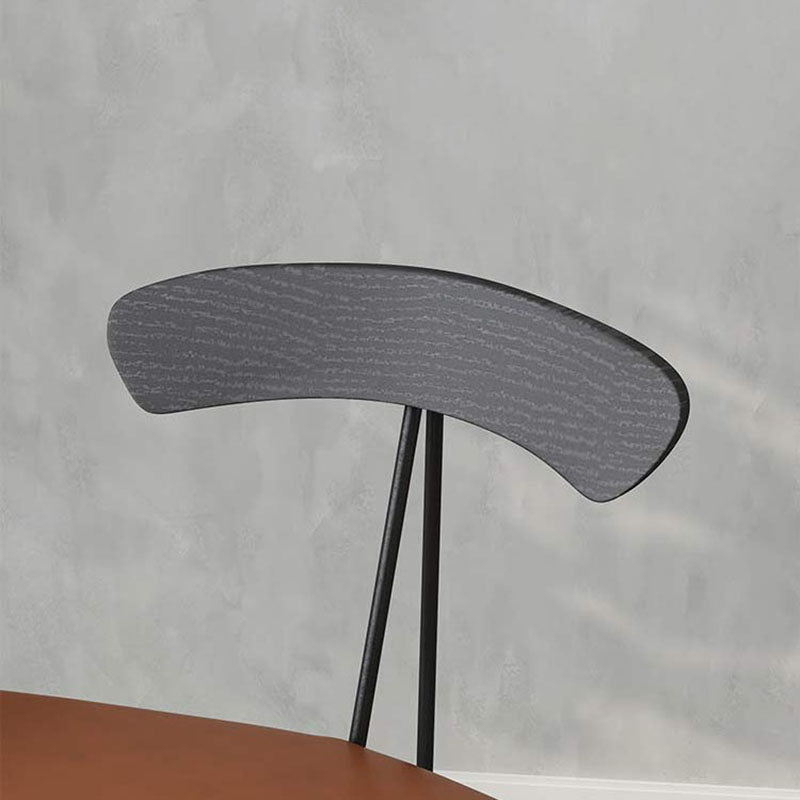 Industriële open rug armloze eetkamerstoelen lederen eetkamerstoel