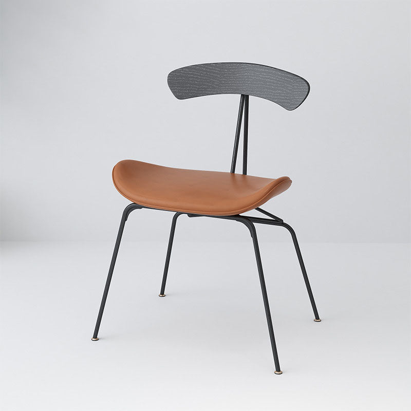 Industrial Open Back Armless Dining Chairs Leather Dining Side Chair