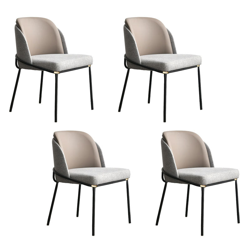 Sillas laterales de tela de comedor escandinavo Silla con respaldo sólido sin brazos