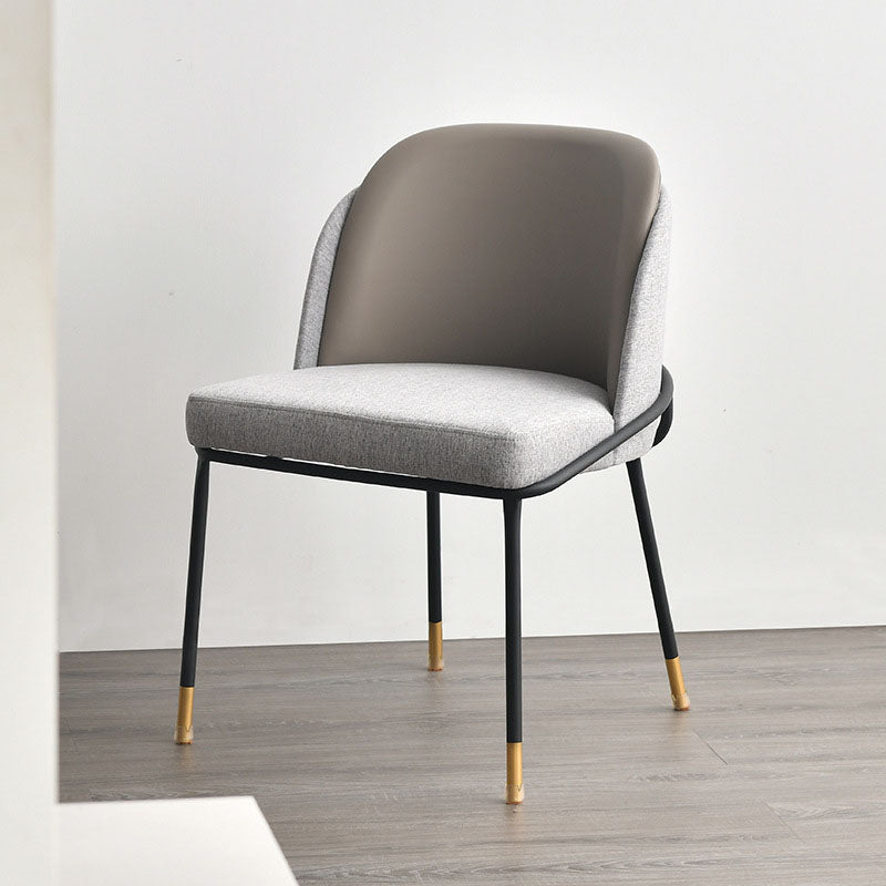 Sillas laterales de tela de comedor escandinavo Silla con respaldo sólido sin brazos