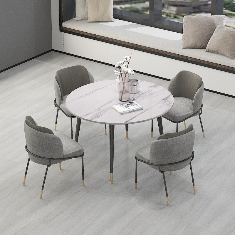 Sillas laterales de tela de comedor escandinavo Silla con respaldo sólido sin brazos