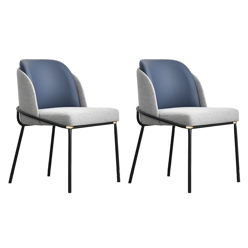 Sillas laterales de tela de comedor escandinavo Silla con respaldo sólido sin brazos