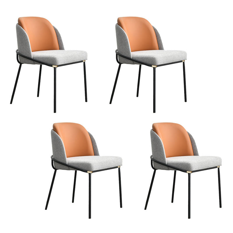 Sillas laterales de tela de comedor escandinavo Silla con respaldo sólido sin brazos