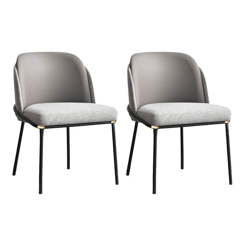Sillas laterales de tela de comedor escandinavo Silla con respaldo sólido sin brazos