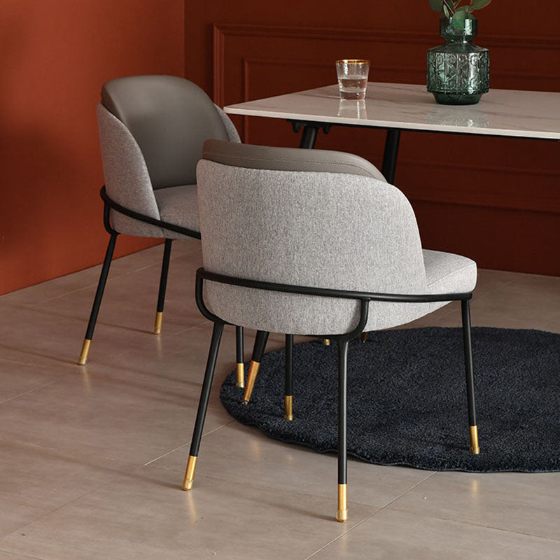 Sillas laterales de tela de comedor escandinavo Silla con respaldo sólido sin brazos