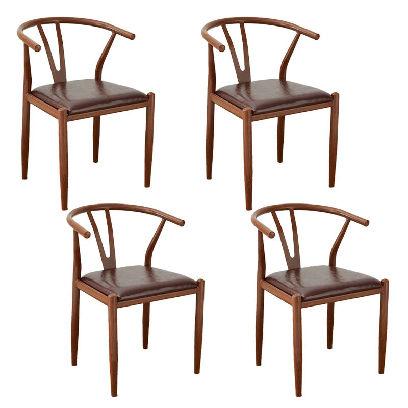 Silla de estilo moderno, silla auxiliar sin brazos con patas de metal para cocina