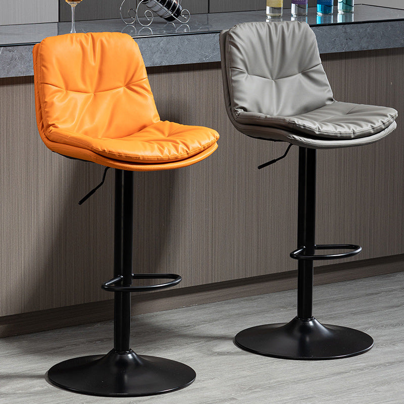 Modern Style Metal Bar Stools with Swivel and Adjustable Height Living Room Bar Stools