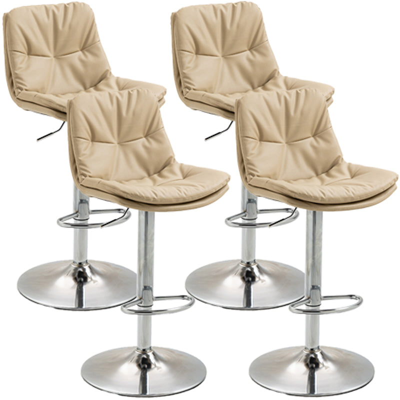 Modern Style Metal Bar Stools with Swivel and Adjustable Height Living Room Bar Stools