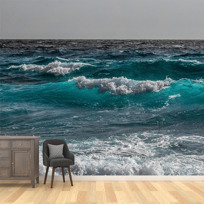 Sea Scenery Mildew Resistant Mural Wallpaper Sleeping Room Wall Mural