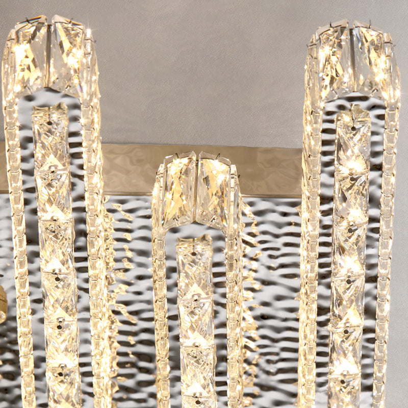 Luminaire encastré géométrique contemporain Plafonniers en cristal en argent