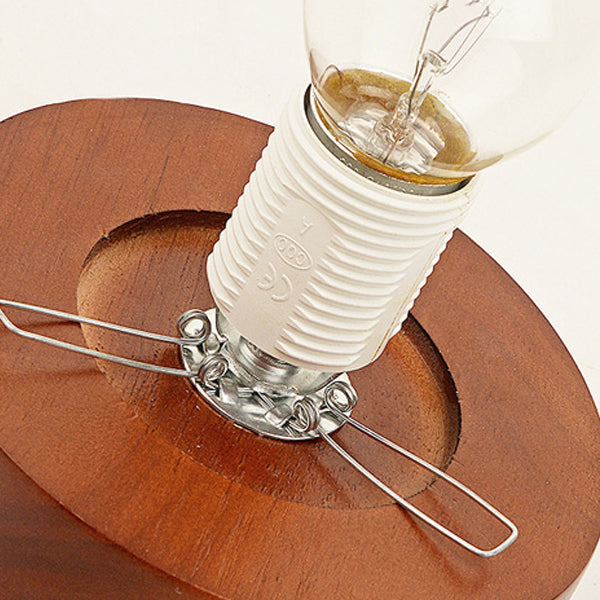 Lámpara empotrada geométrica moderna de madera, 1 luz, montaje empotrado en marrón