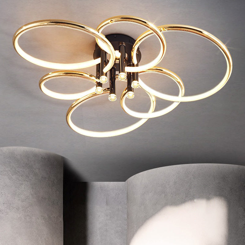 Luminaires encastrés contemporains Lampes encastrées linéaires en métal en or