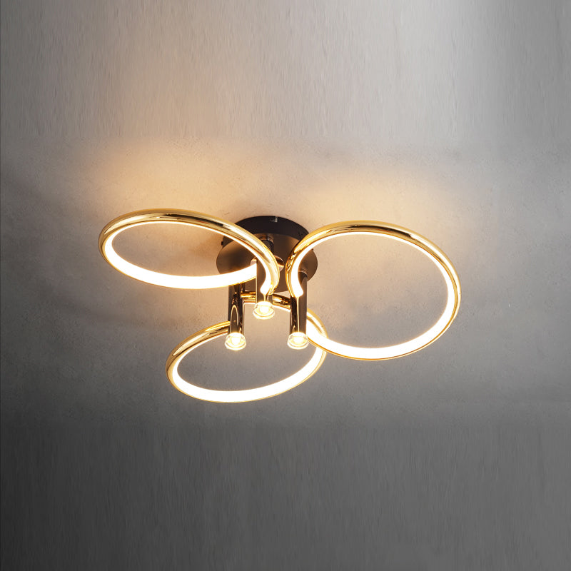 Luminaires encastrés contemporains Lampes encastrées linéaires en métal en or
