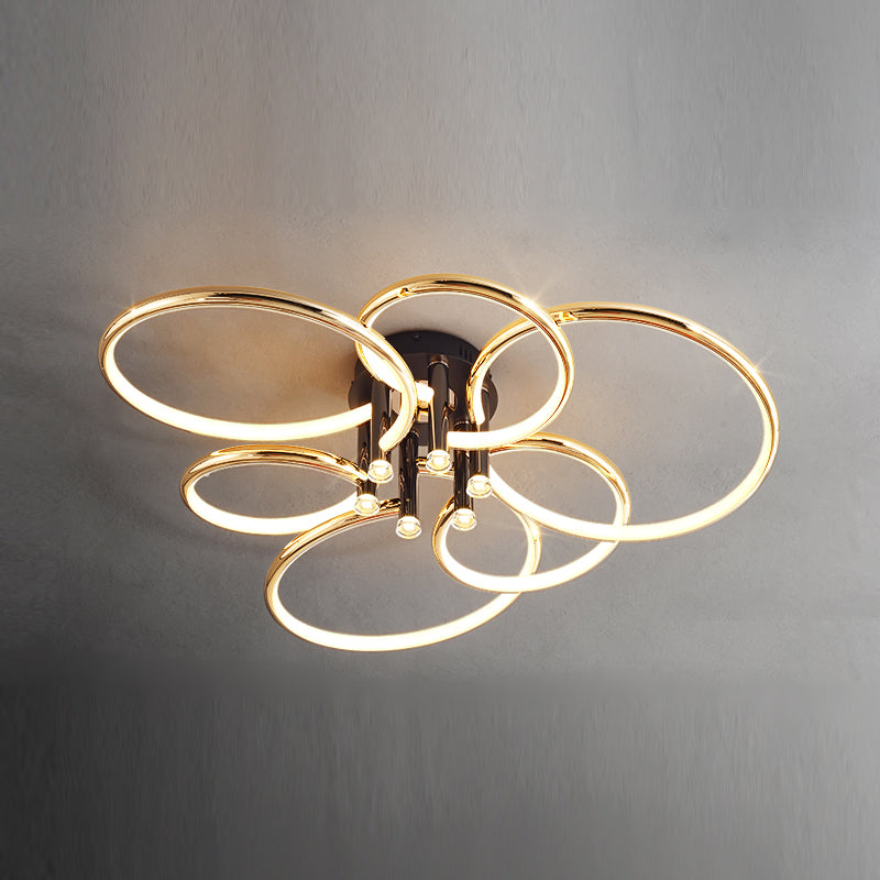 Luminaires encastrés contemporains Lampes encastrées linéaires en métal en or