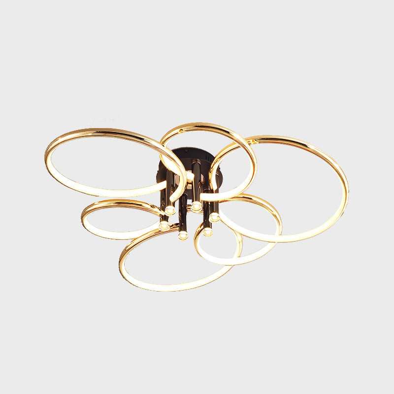 Luminaires encastrés contemporains Lampes encastrées linéaires en métal en or