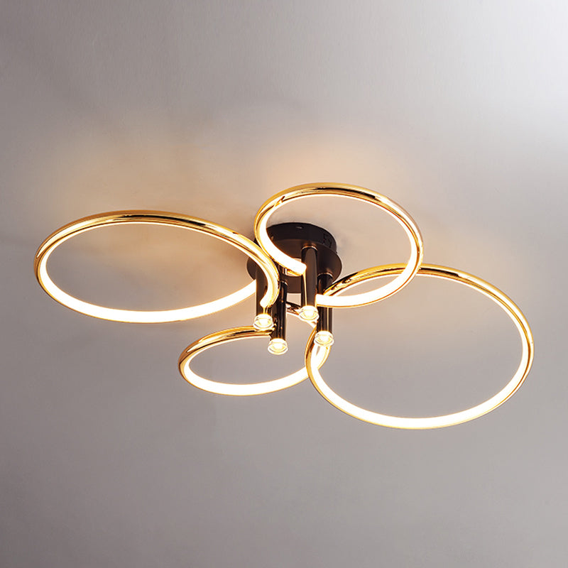 Luminaires encastrés contemporains Lampes encastrées linéaires en métal en or