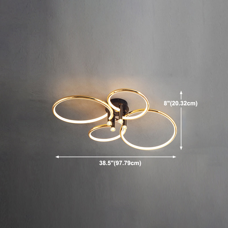 Luminaires encastrés contemporains Lampes encastrées linéaires en métal en or
