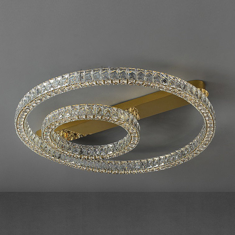 Luminaires encastrés contemporains Lampes encastrées circulaires en cristal en or
