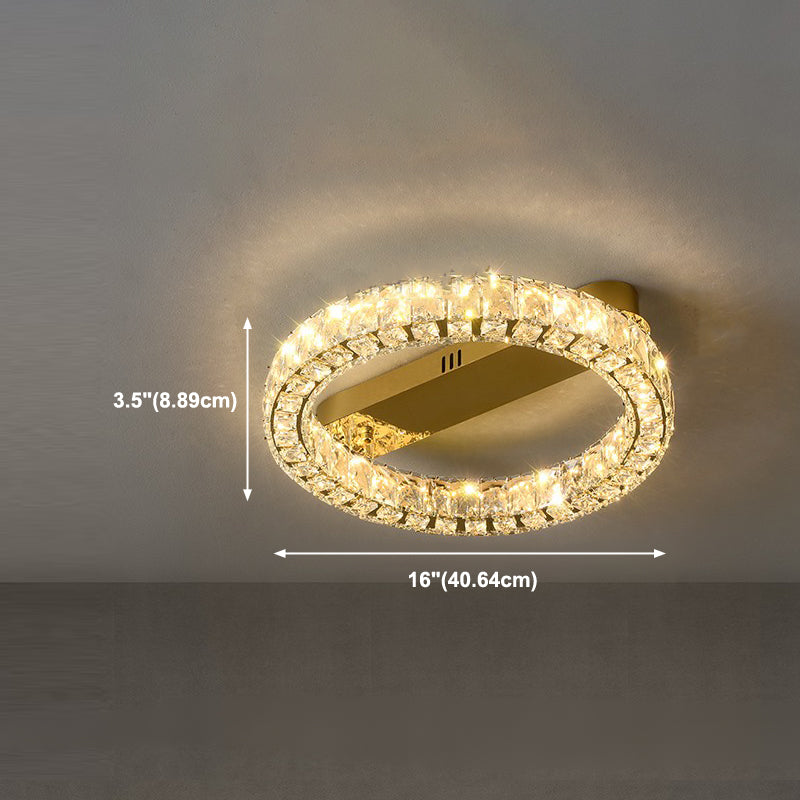 Luminaires encastrés contemporains Lampes encastrées circulaires en cristal en or