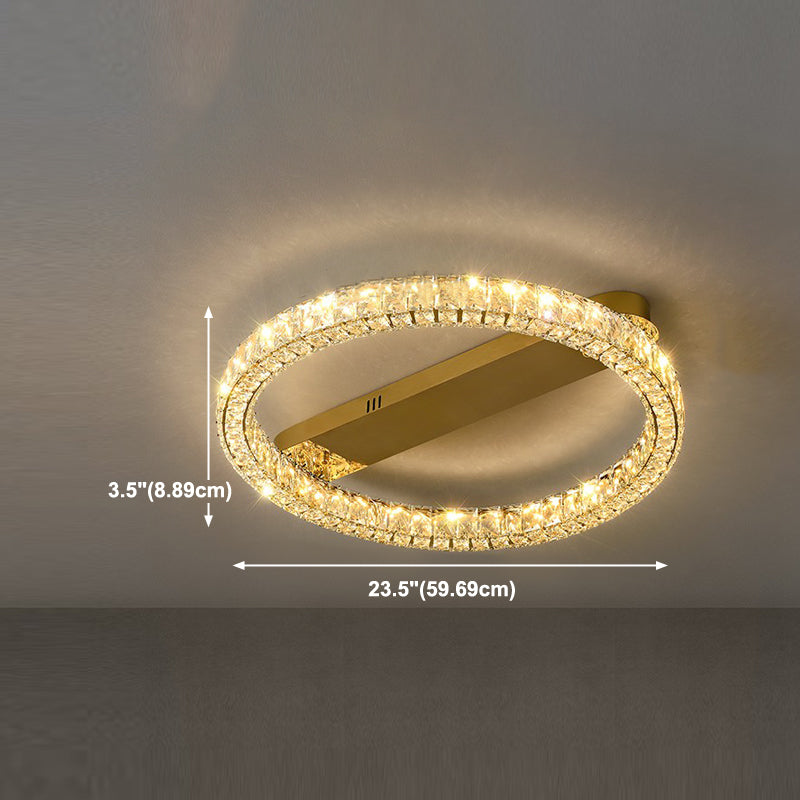 Luminaires encastrés contemporains Lampes encastrées circulaires en cristal en or