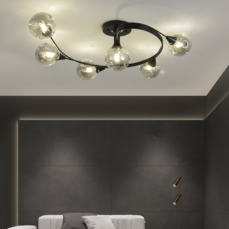 Glass Round Ceiling Lighting Nordic-Style Ceiling Light Fixture for Living Room