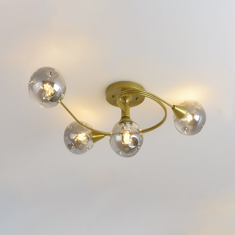 Glass Round Ceiling Lighting Nordic-Style Ceiling Light Fixture for Living Room