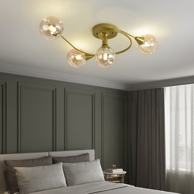 Glass Round Ceiling Lighting Nordic-Style Ceiling Light Fixture for Living Room