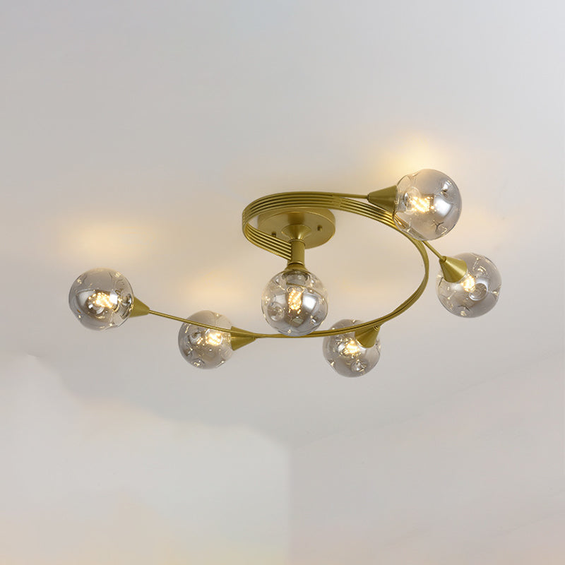 Glass Round Ceiling Lighting Nordic-Style Ceiling Light Fixture for Living Room