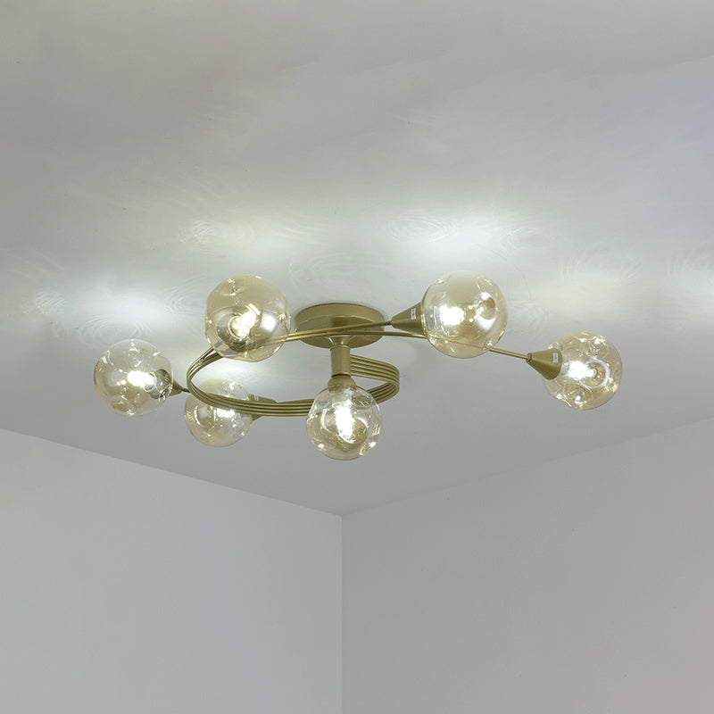 Glass Round Ceiling Lighting Nordic-Style Ceiling Light Fixture for Living Room