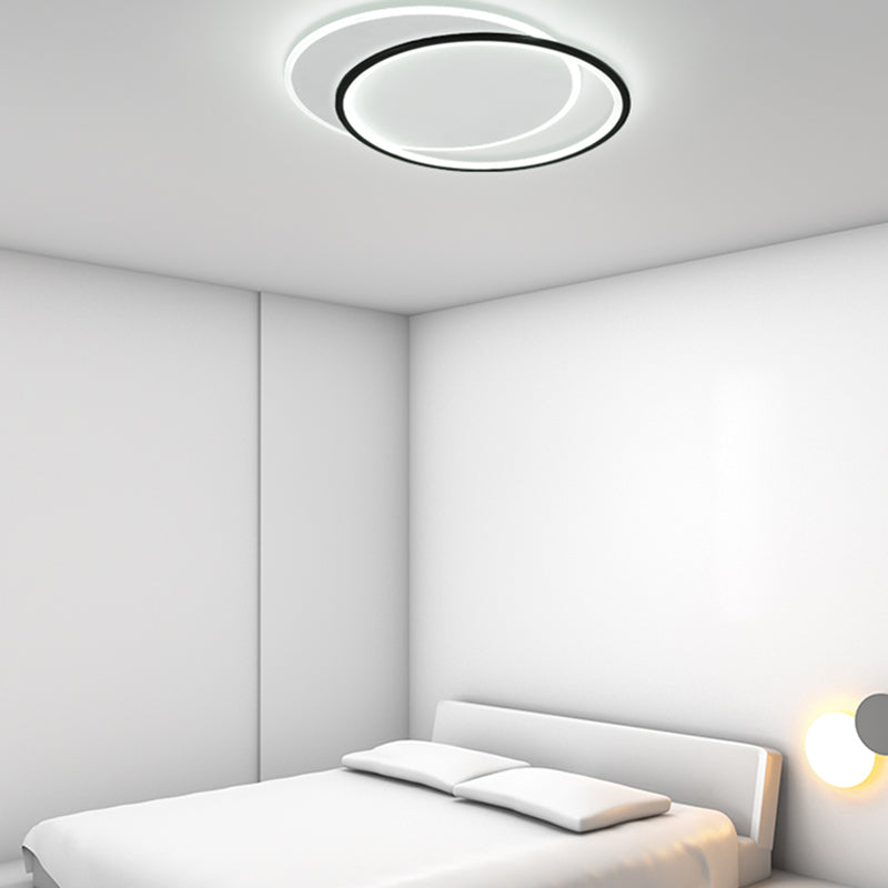 Black Circles Ceiling Light Fixture Minimalist LED Metal Ceiling Flush Mount