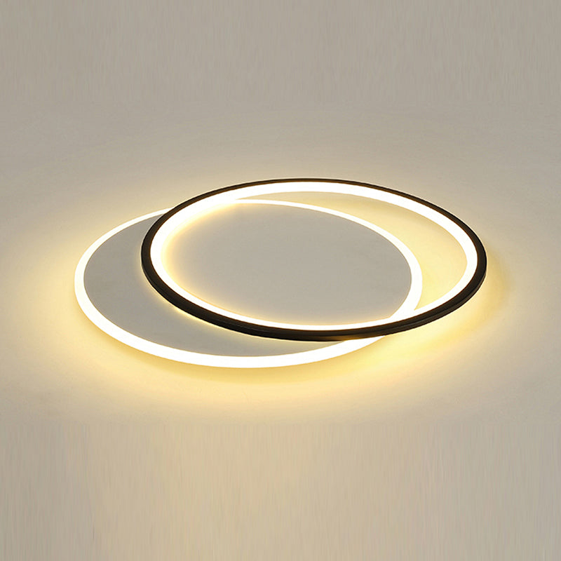 Black Circles Ceiling Light Fixture Minimalist LED Metal Ceiling Flush Mount