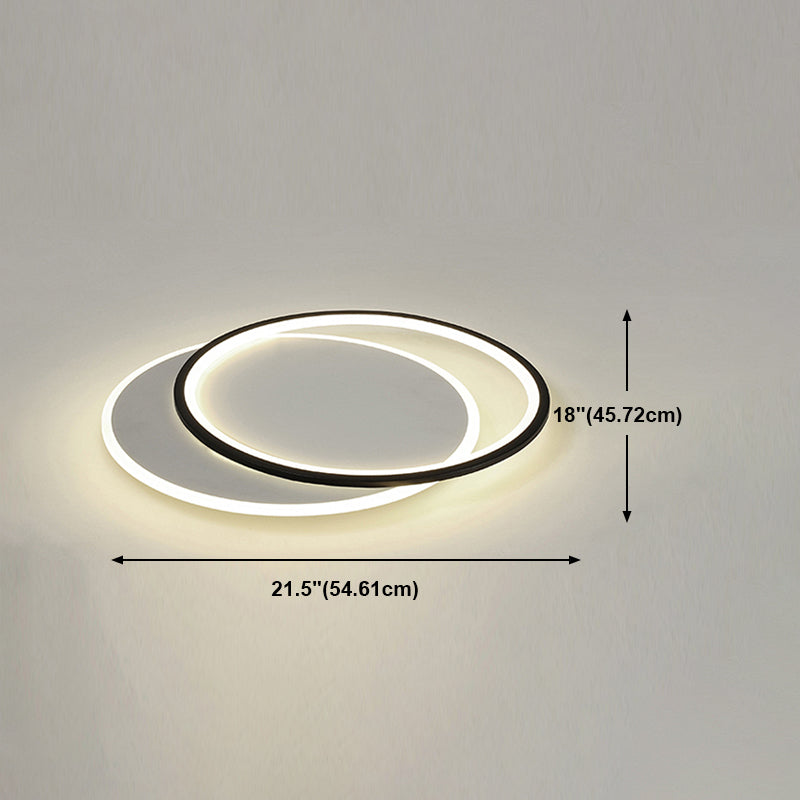 Black Circles Ceiling Light Fixture Minimalist LED Metal Ceiling Flush Mount