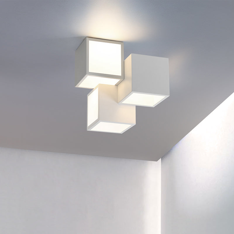 Plafonnier géométrique en métal plafonnier LED contemporain