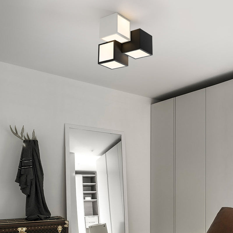 Plafonnier géométrique en métal plafonnier LED contemporain