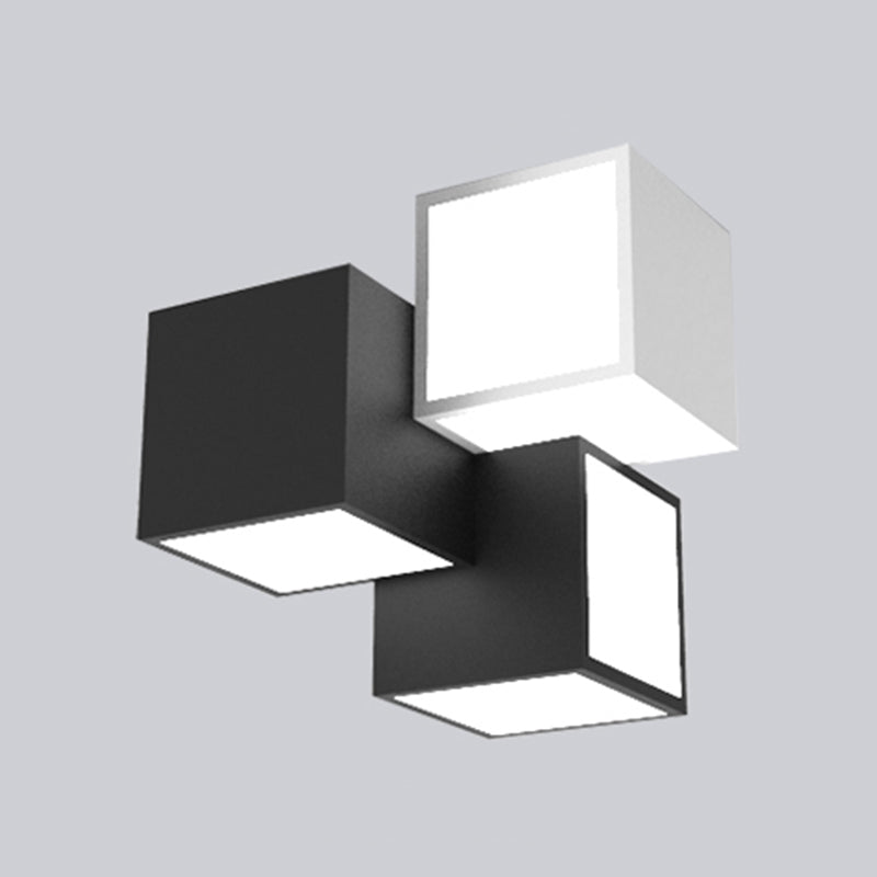 Plafonnier géométrique en métal plafonnier LED contemporain