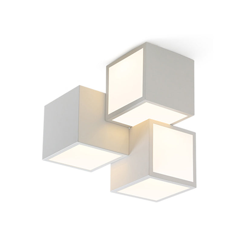 Plafonnier géométrique en métal plafonnier LED contemporain