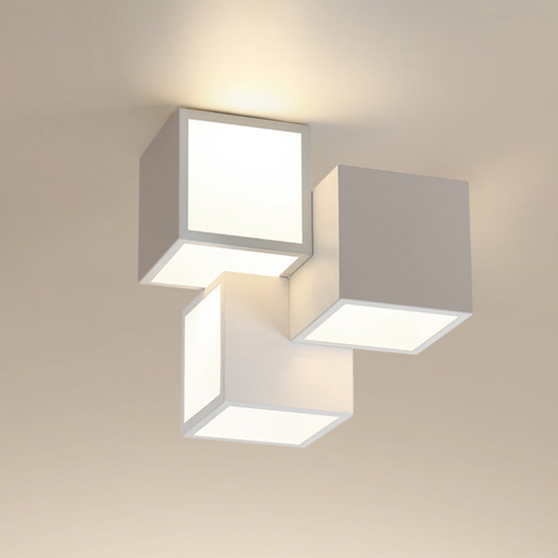 Plafonnier géométrique en métal plafonnier LED contemporain